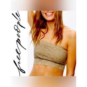 Free People Lace Bandeau in Taupe XS NWT